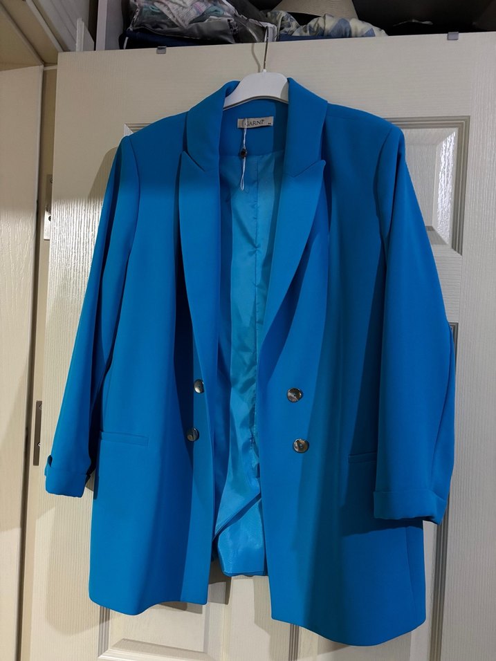 Mavi Kadın Düğmeli Midi Blazer Ceket - Görsel 3