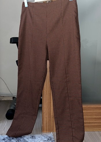 Zara Zara Kahverengi ekoseli pantolon
