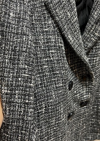 l Beden Gri Kadın Midi Blazer Ceket