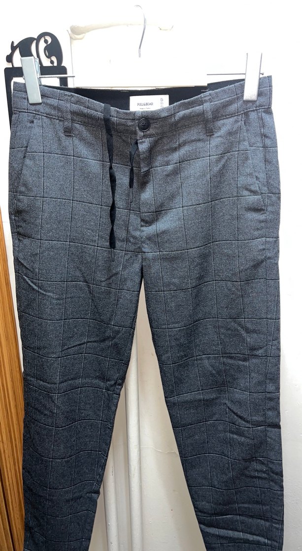 Gri Kareli Regular Fit Pantolon - Görsel 5