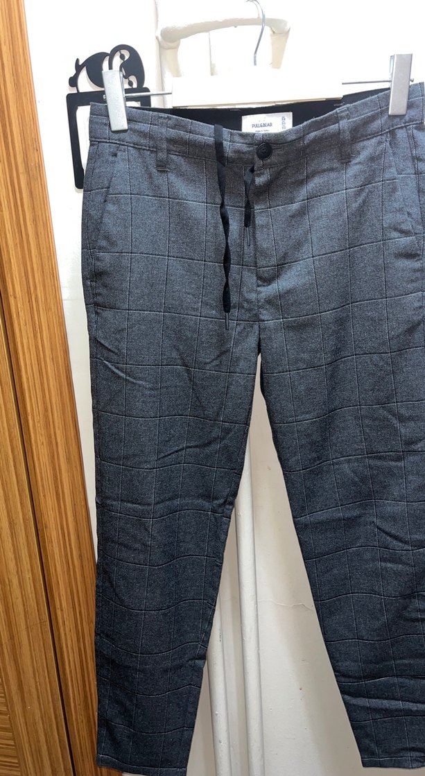 Gri Kareli Regular Fit Pantolon - Görsel 2