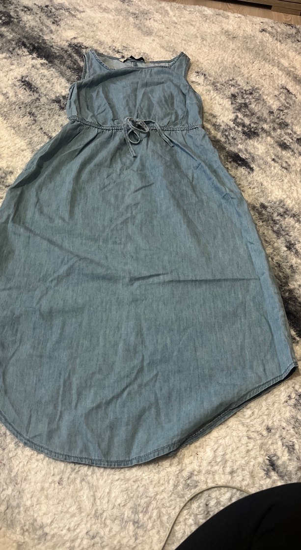 Lcw bel kısmı lastikli uzun ince kot elbise - Görsel 2