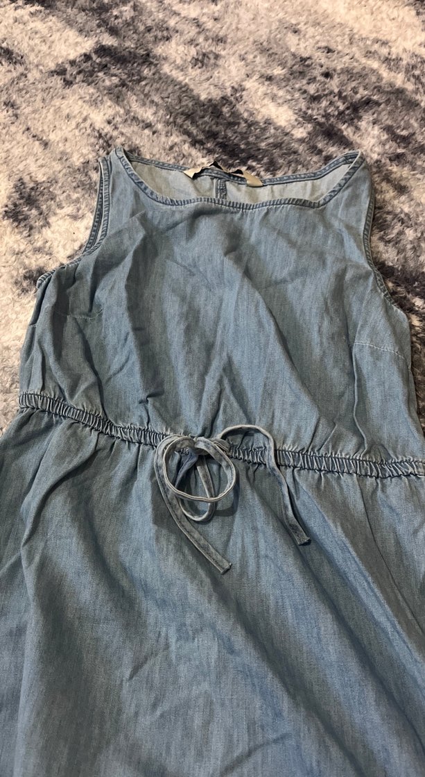 Lcw bel kısmı lastikli uzun ince kot elbise - Görsel 3