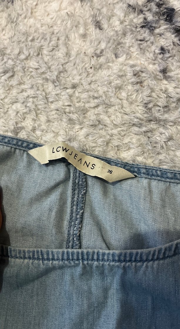 Lcw bel kısmı lastikli uzun ince kot elbise - Görsel 4