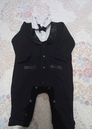 Siyah Uzun Kollu Erkek Bebek Tulumu - Görsel 4