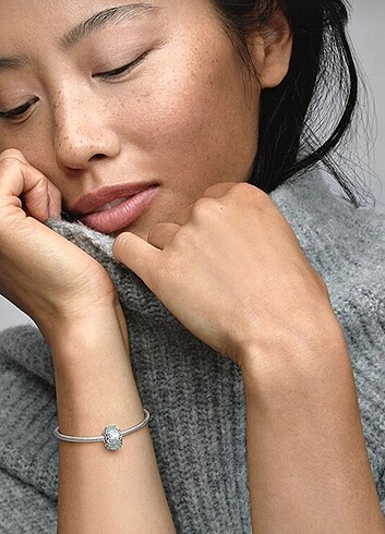 Pandora 925 ayar gumus kar tanesi murano charm