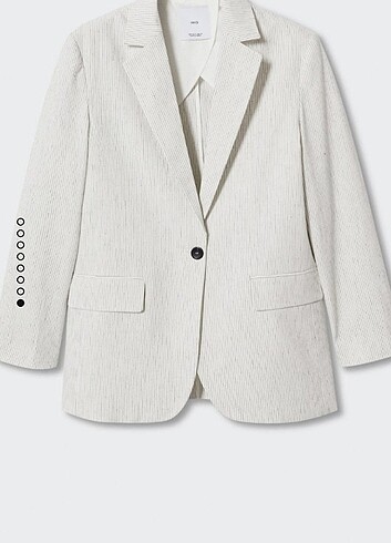 xs Beden beyaz Renk Keten pamuk karışımlı ceket 