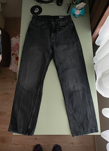 36 Beden gri Renk zara straight fit cropped jean
