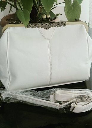 beyaz vintage çanta