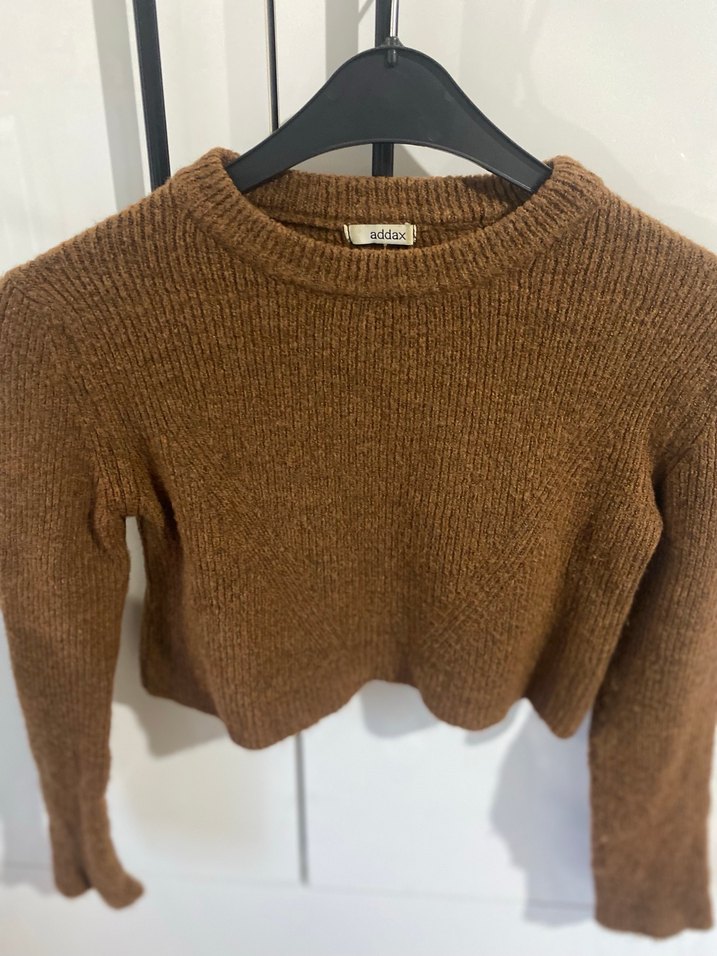 Kahverengi Triko Kadın Kazak - Görsel 5