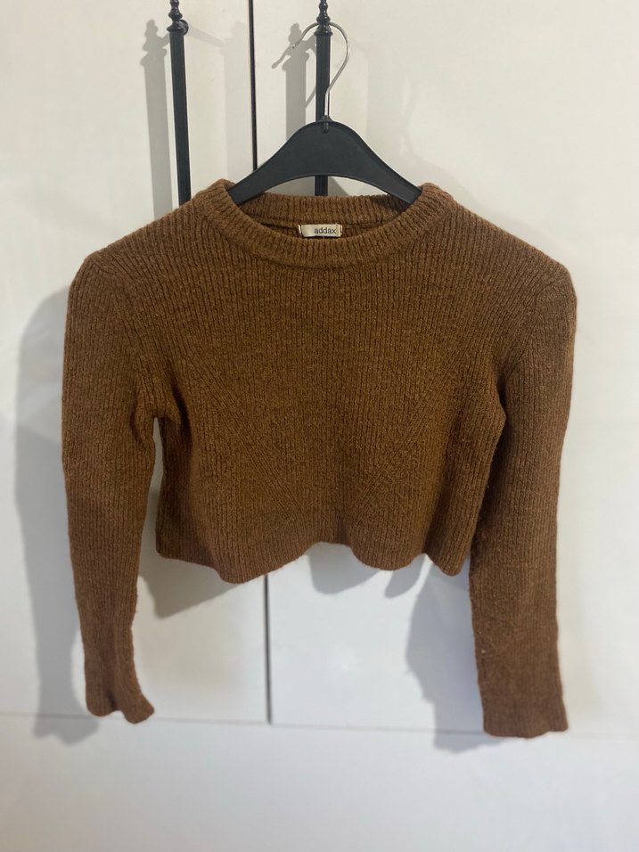 Kahverengi Triko Kadın Kazak - Görsel 2