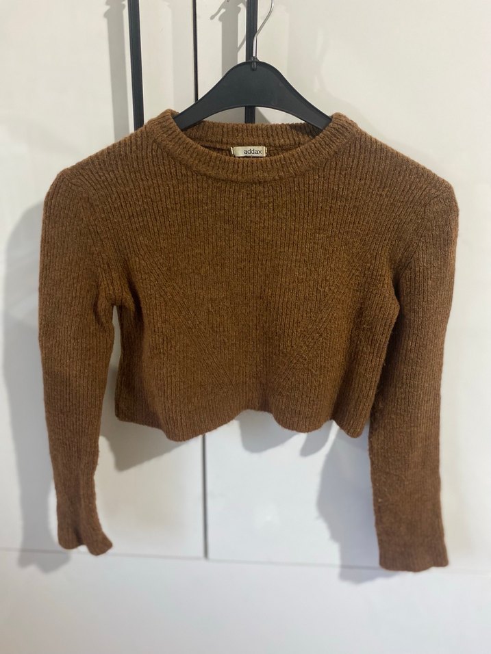 Kahverengi Triko Kadın Kazak - Görsel 4