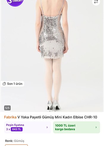 Pul İşlemeli V Yaka Mini Abiye Elbise - Görsel 2