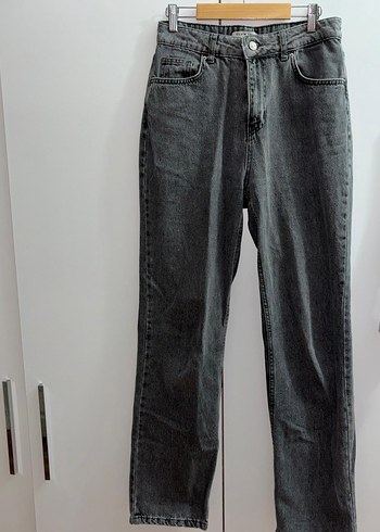 Gri Denim Salaş Midi Kadın Jean - Görsel 2
