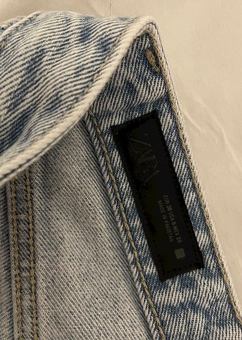 Zara Acik Mavi Denim Pantolon