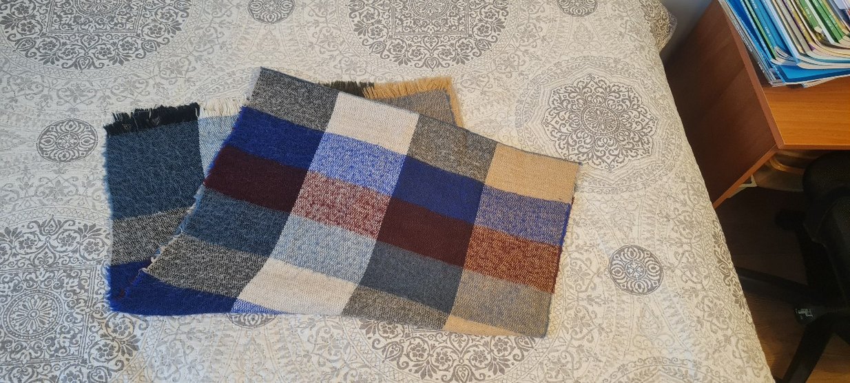 Kadın Çok Renkli Örgü Bohem Şal - Görsel 2