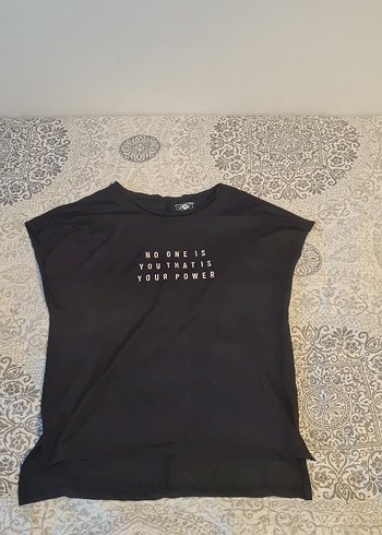 Kız Çocuk Siyah Tişört Dantel Detaylı - Görsel 2