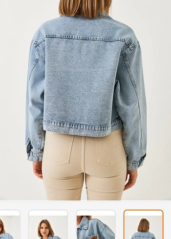 Açık Mavi Düğmeli Kadın Denim Ceket - Görsel 3