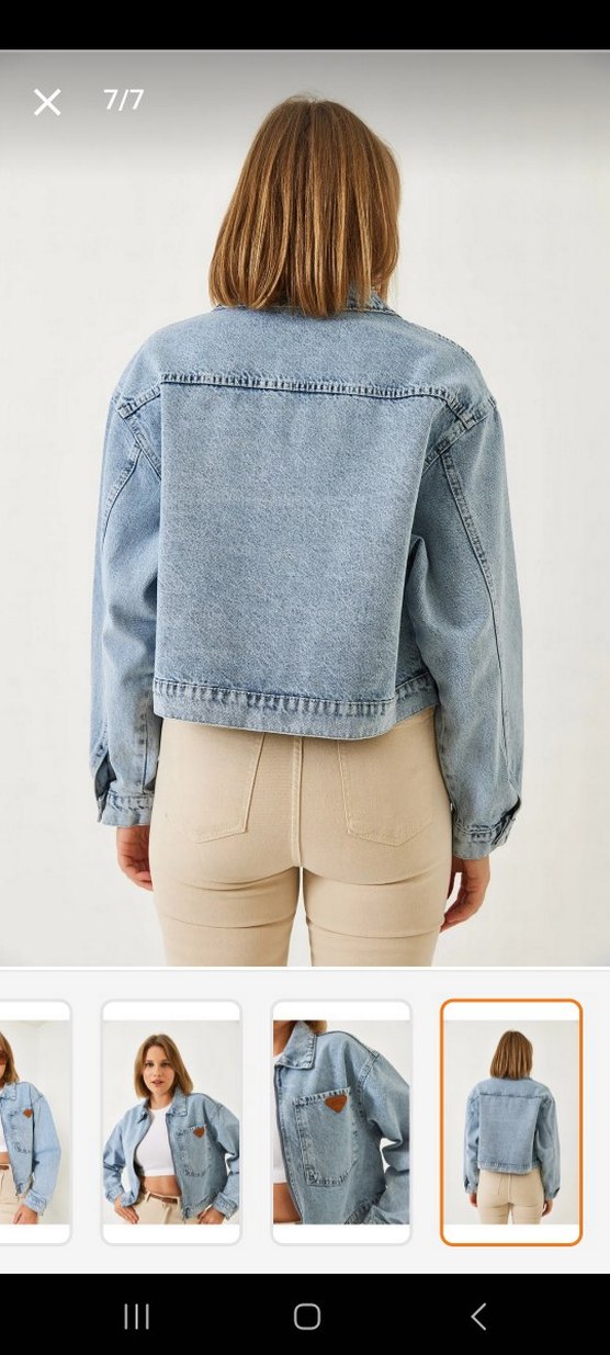 Açık Mavi Düğmeli Kadın Denim Ceket - Görsel 3