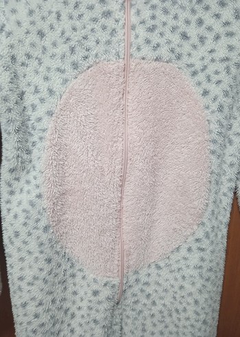 Gri Leopar Desenli Kız Çocuk Tulum Pijama - Görsel 5