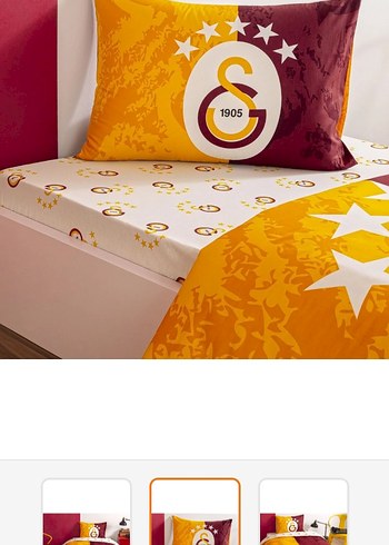 Bordo ve Sarı Galatasaray Baskılı Nevresim Seti - Görsel 3