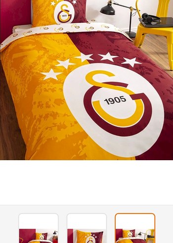 Bordo ve Sarı Galatasaray Baskılı Nevresim Seti - Görsel 2