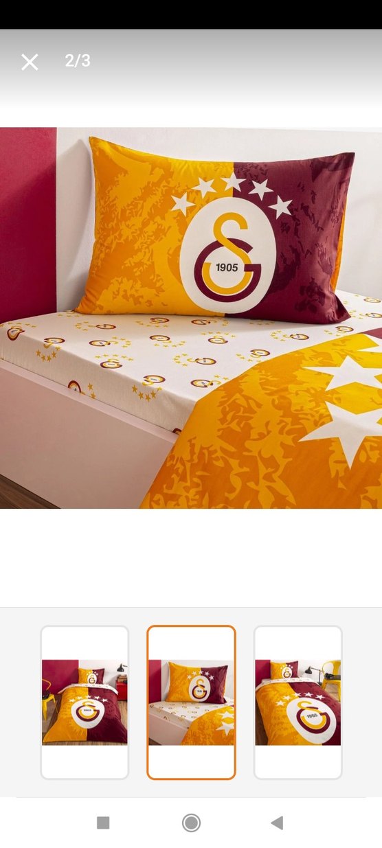 Bordo ve Sarı Galatasaray Baskılı Nevresim Seti - Görsel 3