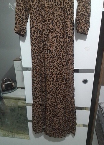 L/XL leopar elbise 