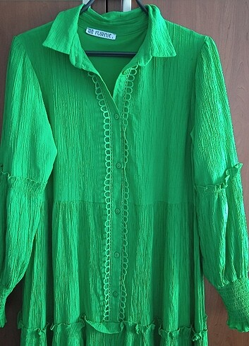 Fushya Yeşil tesettür elbise 44/46 beden - Görsel 10