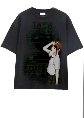 Serial Experiments Lain Baskılı Anime Oversize Tişört