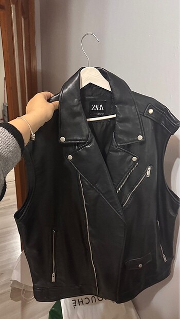 Zara Zara inditex deri oversize yelek