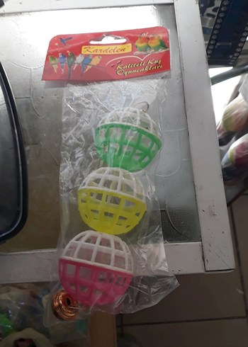 Renkli Kafesli Kuş Oyuncağı 3'lü Set