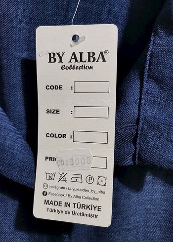 Düğmeli Mavi Keten Kadın Gömlek pantolon takım - Görsel 6