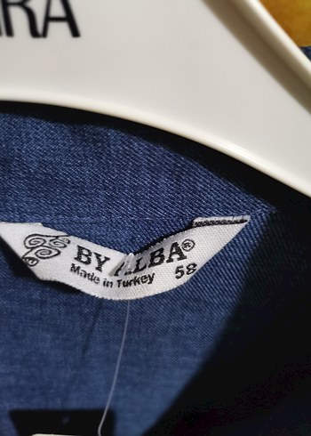 Düğmeli Mavi Keten Kadın Gömlek pantolon takım - Görsel 2