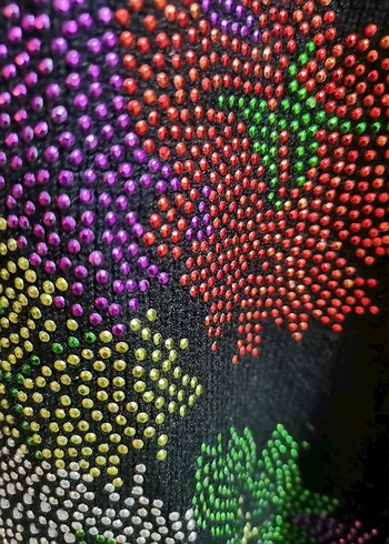 Nakışlı Bohem Çok Renkli Uzun Kollu Triko Bluz - Görsel 3