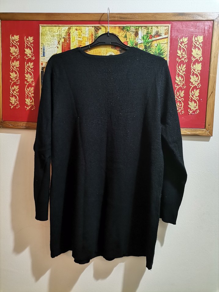 Nakışlı Bohem Çok Renkli Uzun Kollu Triko Bluz - Görsel 2