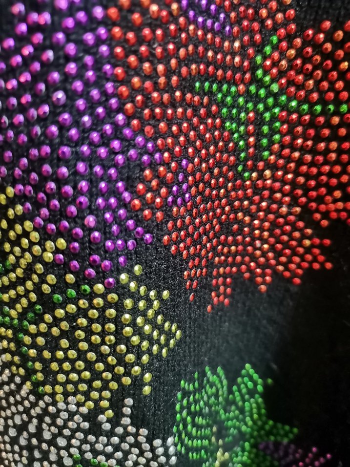 Nakışlı Bohem Çok Renkli Uzun Kollu Triko Bluz - Görsel 3