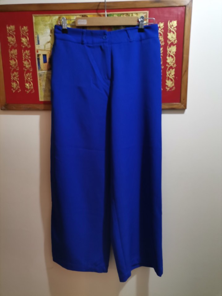 Nakışlı Mavi Bohem Salaş Pantolon - Görsel 5