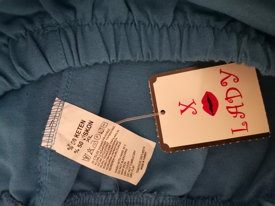 Nakışlı Mavi Bohem Salaş Pantolon - Görsel 4