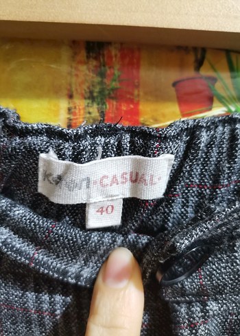 Kadın Gri Kuşaklı Midi Kumaş Pantolon - Görsel 3