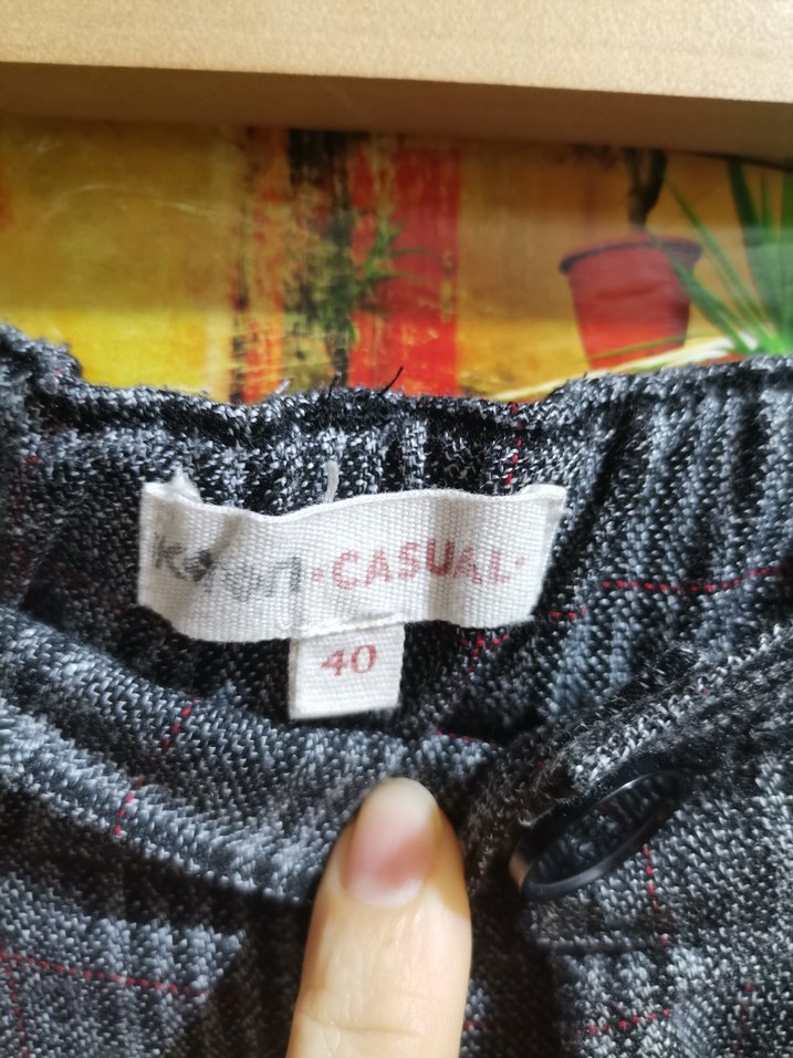 Kadın Gri Kuşaklı Midi Kumaş Pantolon - Görsel 3