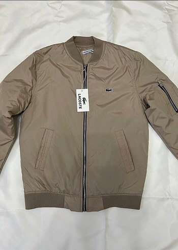 Bej Lacoste Fermuarlı Regular Fit Mont