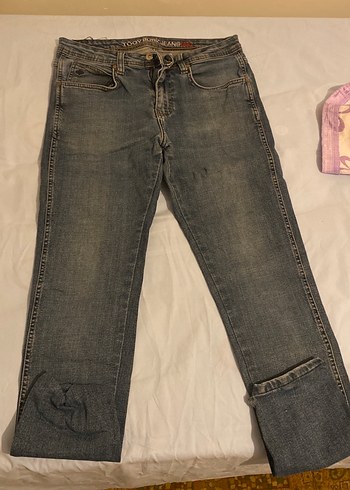 Gri Kadın Denim Normal Boy Rahat Kesim Jean