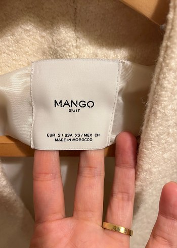 Bej-Beyaz Uzun Mango Suit Kadın Kaban - Görsel 3