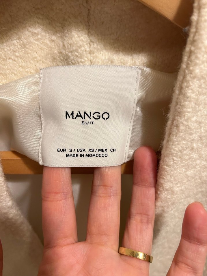 Bej-Beyaz Uzun Mango Suit Kadın Kaban - Görsel 3