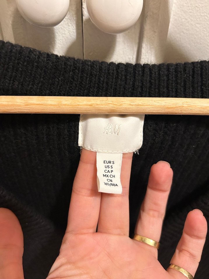 Siyah V Yaka Uzun Triko Elbise - Görsel 4