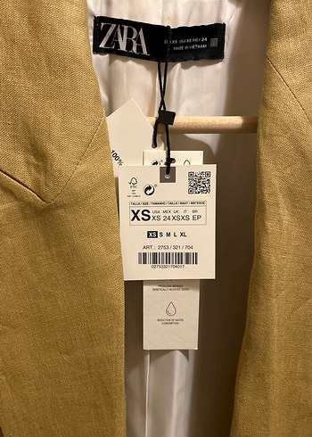 Hardal Midi Kadın Keten Blazer Ceket - Görsel 3