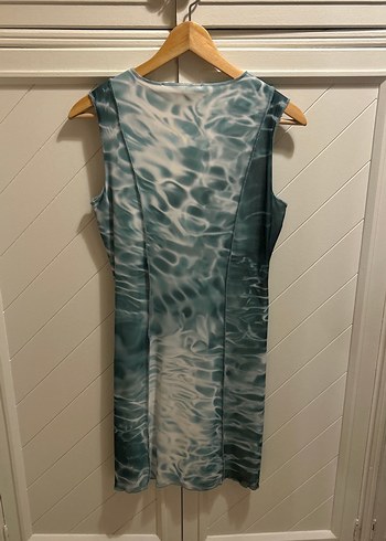 Sıfır Kol Aqua Desenli Mini Elbise - Görsel 2