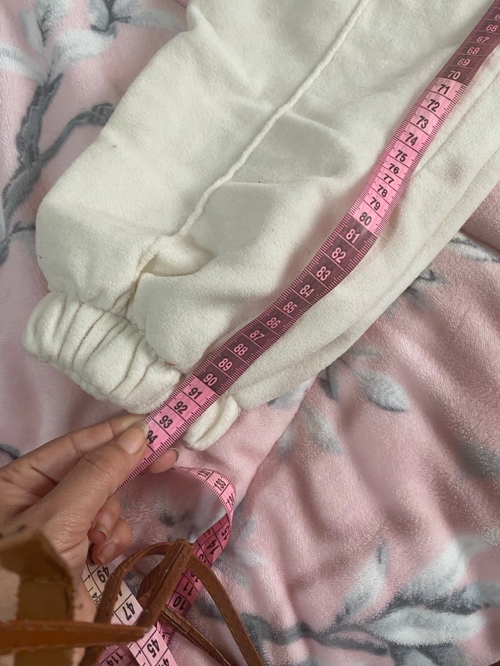 Beyaz Rahat Kesim Kadın Eşofman Altı - Görsel 3