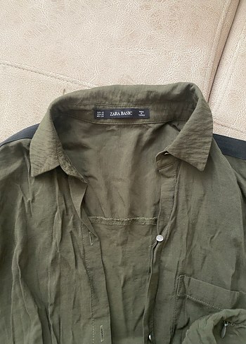 Kemerli Kadın Kısa Tulum - Haki Renk - Görsel 3